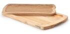 Continenta Brotschneidebrett Gummibaumholz mit Krümelschublade und Rillen