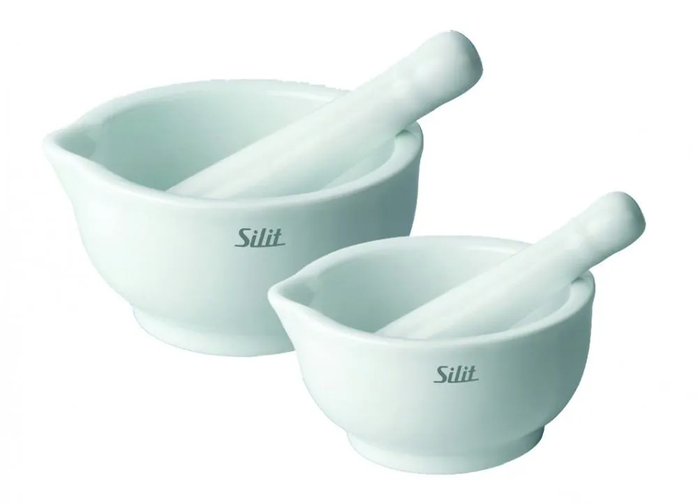 Silit Porzellan Mörser mit Stößel, 2 Größen Set