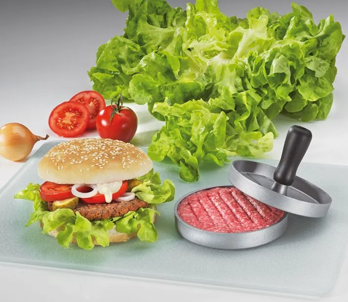 Küchenprofi Hamburgerpresse formt Burgerpatties für perfekte Hamburger