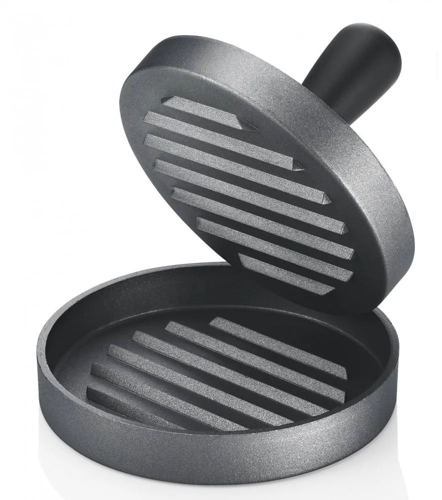 Küchenprofi Hamburgerpresse Burgerpresse aus Aluminium mit Rillen
