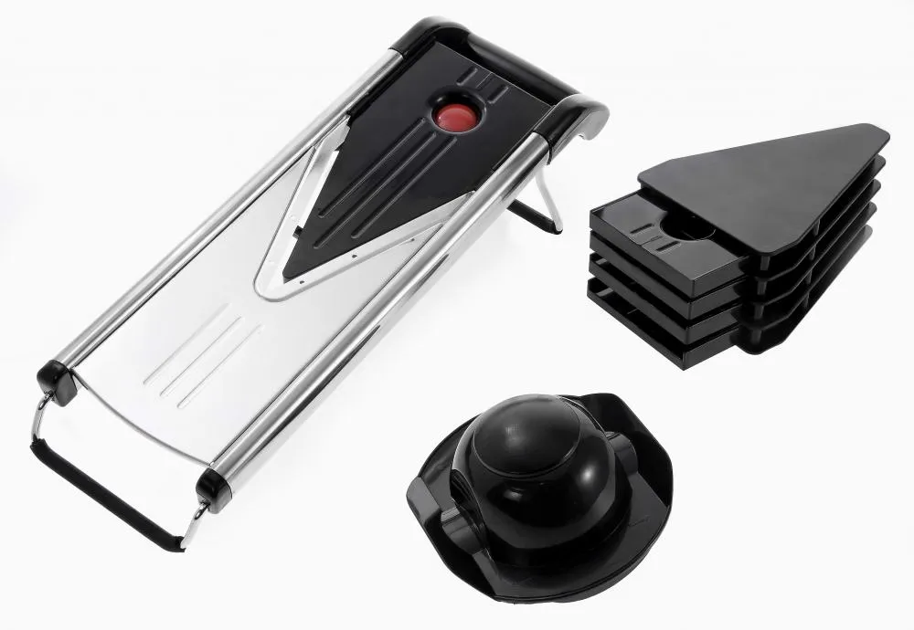 Westmark Gemüseschneider V-Plus Mandoline mit Einsätzen und Fingerschutz