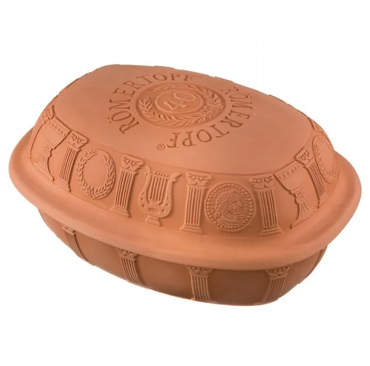 Römertopf Jubiläums-Bräter mittel Tonbräter mit Deckel terrakotta