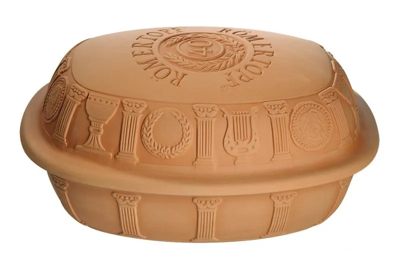 Römertopf Jubiläums-Bräter mittel aus Ton mit Deckel, oval