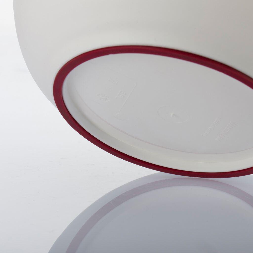 Westmark Rührschüssel Deckel dunkelrot zweigeteilt Detailansicht