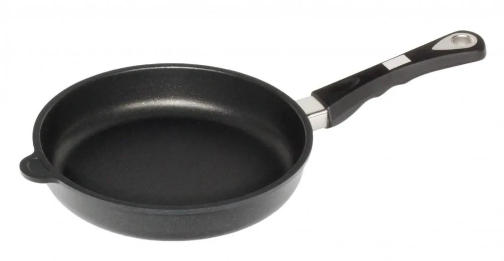 AMT Gastroguss Bratpfanne mittelhoch Aluguss mit Griff schwarz