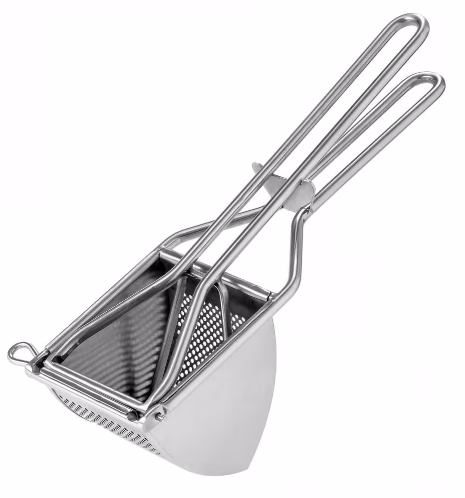 Westmark Kartoffelpresse Triangel aus Edelstahl mit Hebelgriff