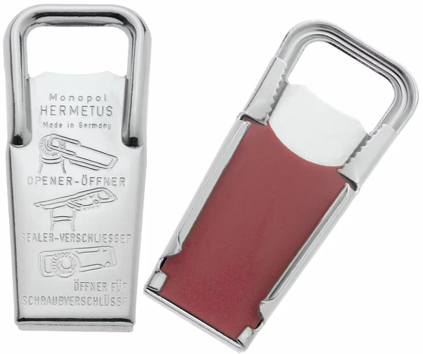 Westmark Hermetus Flaschenöffner Verschließer Monopol Edition rot-silber
