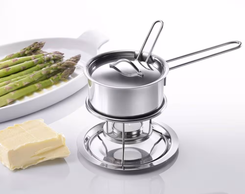 Westmark Butterpfännchen Soßenwärmer mit Stövchen für Spargelbutter warmhalten