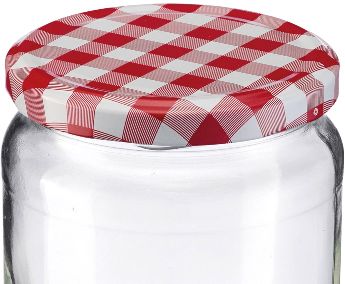 Westmark Einmachglas 720 ml mit Schraubdeckel rot kariert