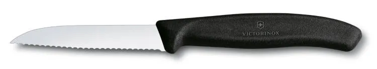 Victorinox Swiss Classic Gemüsemesser Wellenschliff 8 cm schwarz