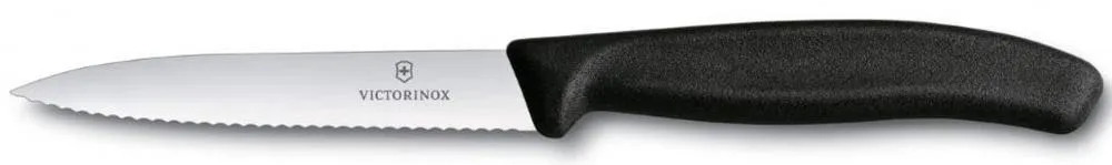 Victorinox Swiss Classic Gemüsemesser Wellenschliff 10 cm schwarz