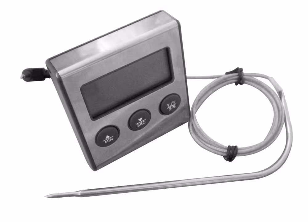 GSD Bratenthermometer digital mit Fühler und Kabelsonde für Grillofen