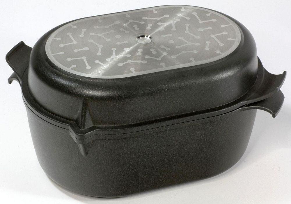 AMT Gastroguss Bräter 41x28 Aluguss Induktion mit Deckel