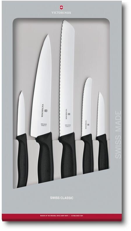 Victorinox Swiss Classic Küchenmesser-Set schwarz 5-teilig Messerblock