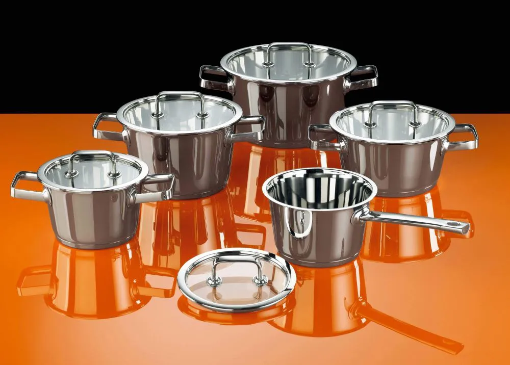 Rohe Culinaria-Set Conia 5-tlg. Edelstahl Kochtöpfe mit Deckel
