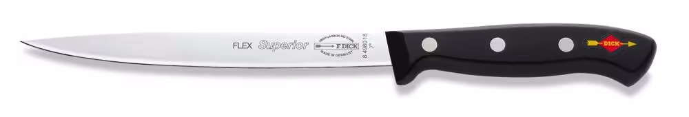 Dick flexibles Filiermesser Superior mit schwarzem Griff und Klinge