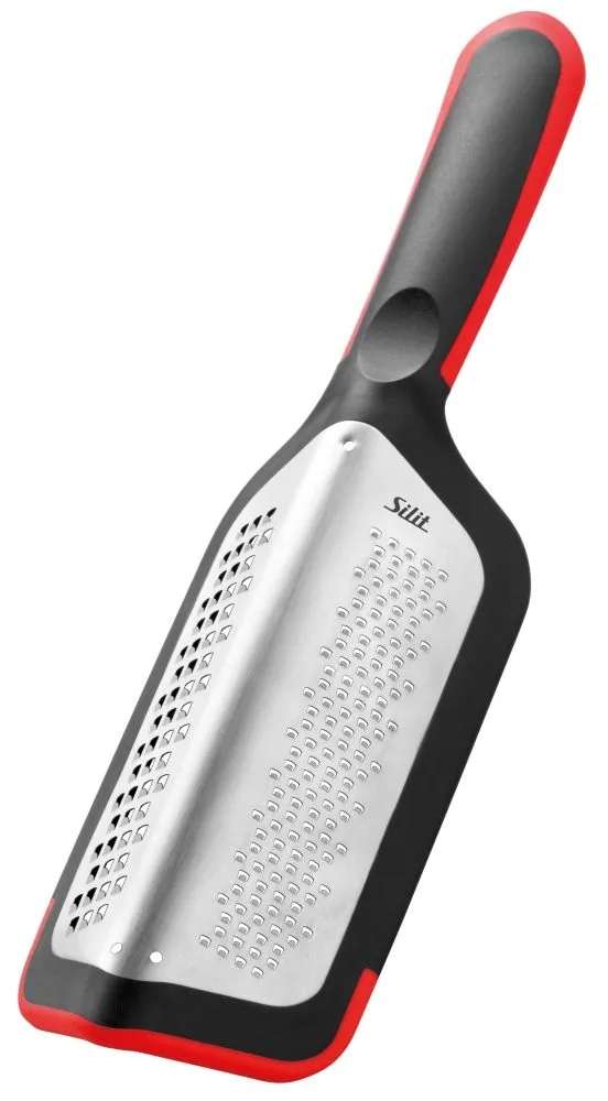 Silit 2in1 Reibe GrateCut Handreibe Edelstahl mit Griff rot-schwarz