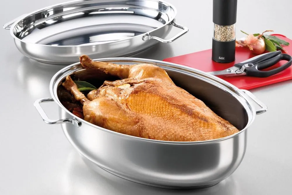 Silit Multibräter Edelstahl Bräter mit Deckel für Gansbraten