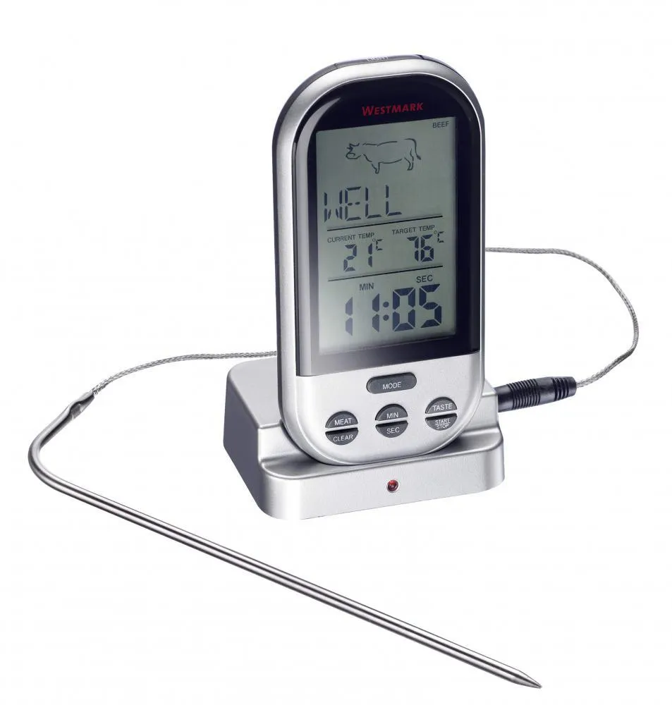Westmark digitales Funk-Bratenthermometer mit Edelstahlfühler und Display