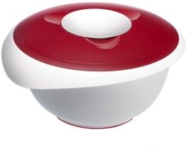 Westmark Rührschüssel Deckel dunkelrot zweigeteilt weiß-grau