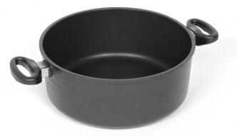 AMT Gastroguss Bratentopf aus Aluguss mit Griffen schwarz