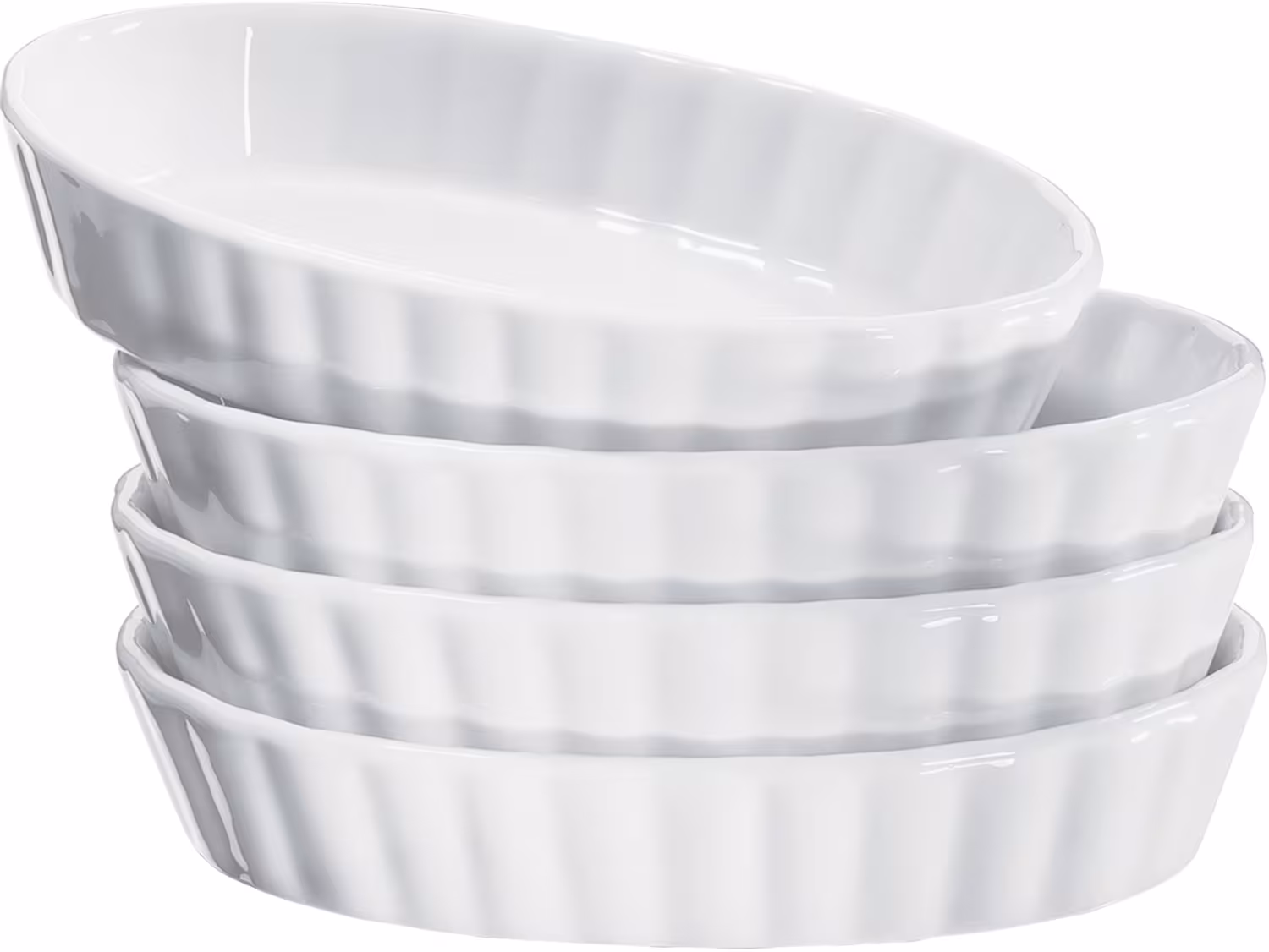 Küchenprofi Creme Brulée Set Eco 5-teilig, Porzellanförmchen weiß stapelbar