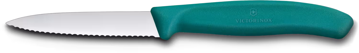 Victorinox Gemüsemesser Wellenschliff 8 cm grün mit Mittelspitz
