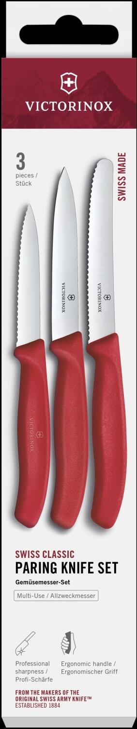 Victorinox Swiss Classic Gemüsemesser-Set rot 3-teilig, 3 Messer