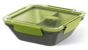 Emsa Bento Box quadratisch m. Einsätzen grau/grün 0,9L