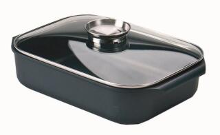 Krüger Bräter Delta Glasdeckel rechteckig schwarz