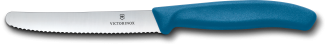 Victorinox Swiss Classic Tomaten- und Wurstmesser mit Wellenschliff, 11 cm in blau