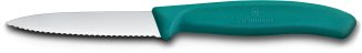 Victorinox Swiss Classic Gemüsemesser mit Wellenschliff, Mittelspitz, 8 cm in grün
