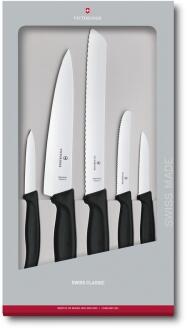 Victorinox Swiss Classic Küchenmesser-Set schwarz 5-teilig Messerblock