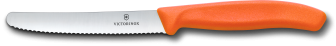 Victorinox Tomaten- und Wurstmesser mit Wellenschliff, 11 cm, tangerine orange