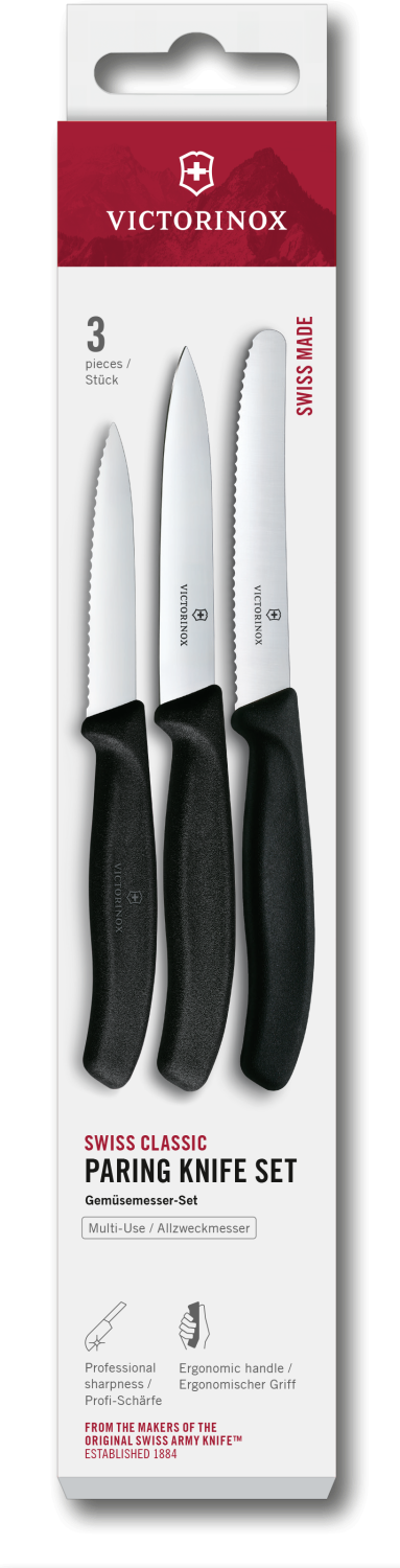 Victorinox Swiss Classic Gemüsemesser-Set, schwarz, 3-teilig