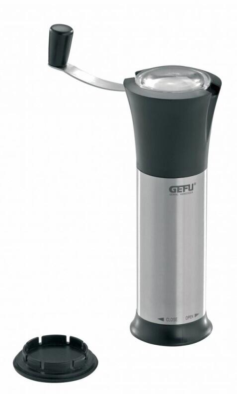 GEFU Muskatmühle Moscata Laser Cut mit Kurbel, Edelstahl schwarz