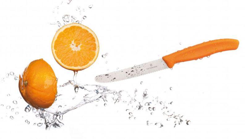 Victorinox Tomatenmesser Wellenschliff 11 cm orange mit Orange