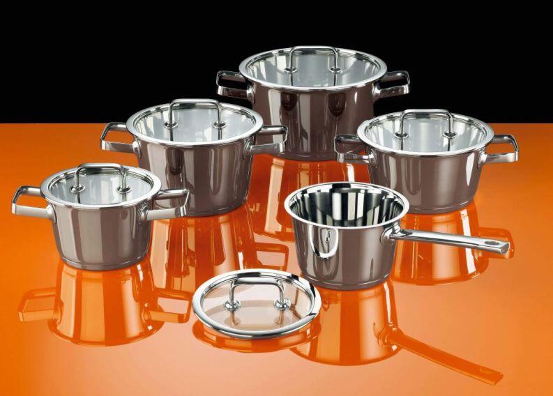 Rohe Culinaria-Set Conia 5-tlg. Edelstahl Kochtöpfe mit Deckel