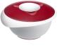 Westmark Rührschüssel Deckel dunkelrot zweigeteilt weiß-grau